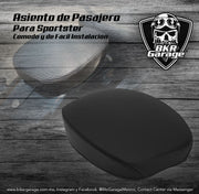 Asiento de Pasajero Bullet Color Negro para Sportster