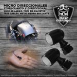 Direccionales Micro Color Negro Brillante Dos Funciones
