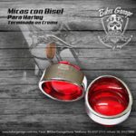 Mica para Direccional Deuce Color Rojo Bisel Cromo (cada una)