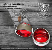 Mica para Direccional Deuce Color Rojo Bisel Cromo (cada una)